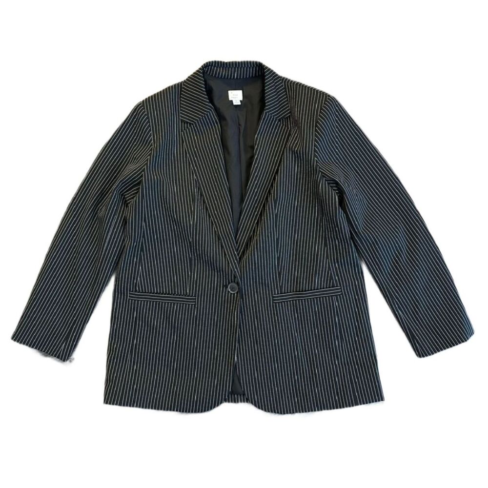 Target A New Day Pinstripe Oversized Blazer Black Pinstripe Large